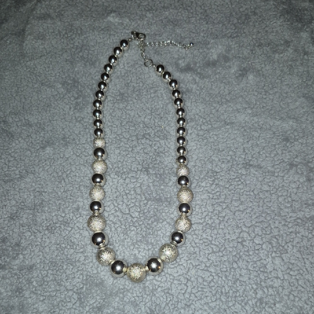 Elegant Silver and Gold Beaded Necklace